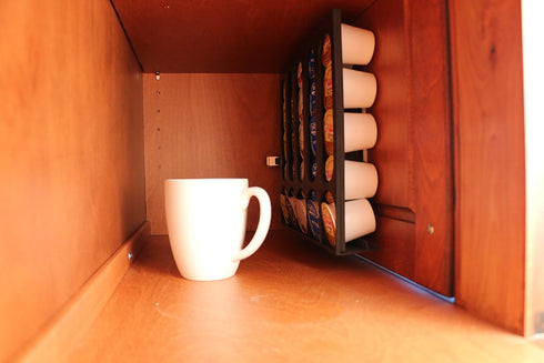 The Cupboard Caddy, Compatible with Keurig K-cups, Premium Storage Dispenser, Holder & Stand (Now with an improved magnetic release system) Black...