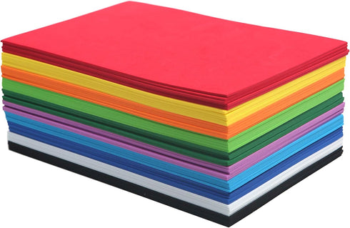 50 Pack Foam Handicraft Sheets (6 x 9 Inches) Colorful Crafting Sponge Paper for Classroom Art and Craft DIY Projects | Thick and Soft Paper,10 Co...