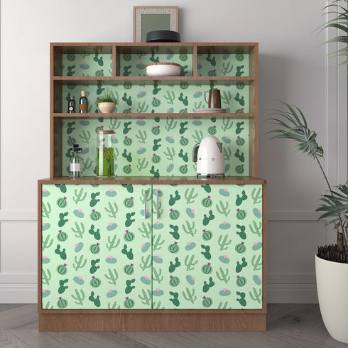 Green Cactus Wallpaper 12''x100'' Cacti Succulents Floral Peel and Stick Wallpaper Boho Self Adhesive Removable Wallpaper Botanical Cactus Contact...