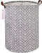 QUEENLALA Large Storage Basket,Laundry Hamper/Bathroom/Home Decor/Collapsible Round Storage Bin,Boys and Girls Hamper/Boxes/Clothing(Grey Wheat)...