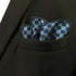 SHLAX&WING Fashion Blue Silk Pocket Square for Men Classic Checks Hanky...