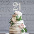 21 Cake Topper - Premium Silver Metal - 21st Birthday Party Sparkly Rhinestone Decoration Makes a Great Centerpiece - Now Protected in a Box...