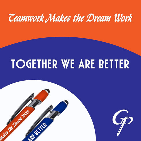 Team Building and Employee Appreciation Pen Sets with Soft Touch Coated Metal and Stylus 6 pack 36094......