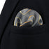 S&W SHLAX&WING Mens Pocket Square Grey with Yellow Golden Geometric Wedding...