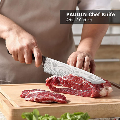 PAUDIN Chef Knife, 8 Inch High Carbon Stainless Steel Sharp Kitchen Knife with Ergonomic Handle, Gift Box for Family & Restaurant...