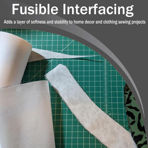 Fusible Interfacing 12in x 50yd,Light Weight Fusible Interfacing for Sewing,Non-Woven Iron-on Interfacing White Polyester Single-Sided Interfacing...