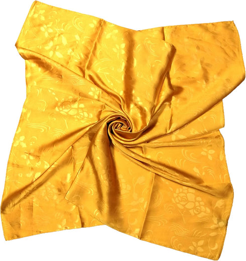 Shanlin Floral Pattern Solid Color Silk Feel Square Scarves (27.5"X27.5")...