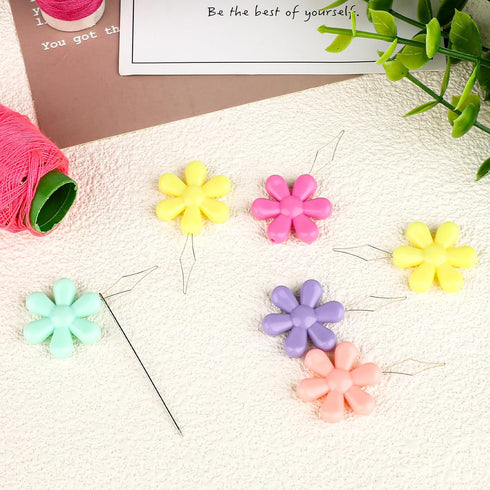10 PCS Threaders for Sewing Embroidery Needle Threader Tool Multicolor Plastic Flower Head Wire Loop Needle Threaders Hand Machine Sewing Tool for...