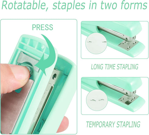 Green Stapler, Desktop Stapler, 25 Sheet Capacity, includes 1000 Staples and Staple Remover...