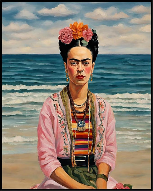 Posterizer 1 pcs- Frida Kahlo inspied art-unique fashion-Famous Figures Art Collection-Coastal & Nautical Art- Living Room Bedroom Decor- unframed...
