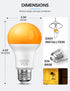 KINDEEP Amber Light Bulbs, 9W Amber Yellow LED Light Bulb, 2000K Soft Warm Sleep Light Bulbs, Bug Light Bulbs, 60W Equivalent, E26, for Bedroom, N...