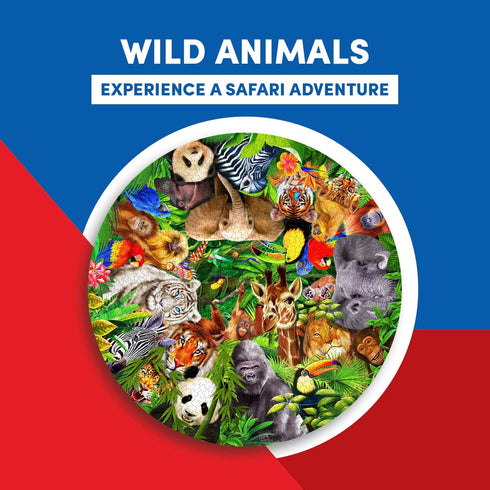 A Broader View Wild Animals Round Table Puzzle - 500 Pieces, Jigsaw Puzzles For Adults & Kids, Suitable For Groups Of 2 Or More, Everyone Gets The...