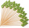 PuTwo Cocktail Picks Handmade Bamboo Toothpicks 100pcs 4.7” in Green Cacti...