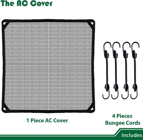 Air Conditioner Cover 28" X 28" All Seasons AC Covers for Outside Unit Includes Bungee Cords AC Compressor Condenser Top Cover Solid Black...