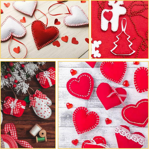 Felt Sheets Fabric, 7" x 11" Felt Fabric for Crafts 10Pcs Halloween Christmas Fabric Fall Felt for DIY and Sewing Projects (Red)...