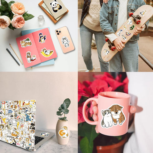 Cute Cat Stickers | 100 PCS | Vinyl Waterproof Stickers for Laptop,Guitar,Motorcycle,Bike,Skateboard,Luggage,Phone,Hydro Flask, Gift for Kids Teen...