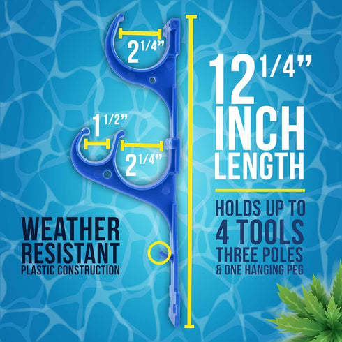 U.S. Pool Supply Set of 2 Plastic Pool Hangers for Telescopic Poles - Store Poles with Nets, Vacuums, Hoses & Attachments...