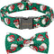 ARING PET Christmas Dog Collar-Green Santa Claus Dog Collar with Bow, Adjustable Cotton Christmas Pet Collars Puppy Collars with Metal Buckle...