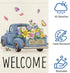 Welcome Spring Garden Flag 12x18 Double Sided Vertical Burlap Retro Truck Floral Garden Flags Summer Butterfly Yard Flags for Seasonal Outside Out...