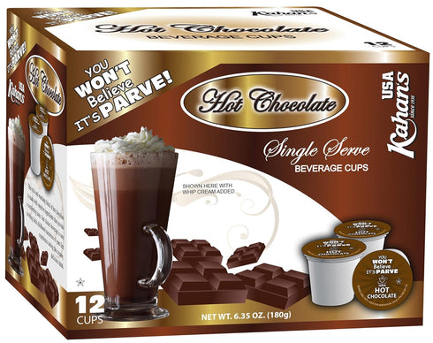 Dairy Free, Hot Chocolate Cups, Compatible with all standard Coffee Makers, (12 cups), Caffeine Free, Vegan...