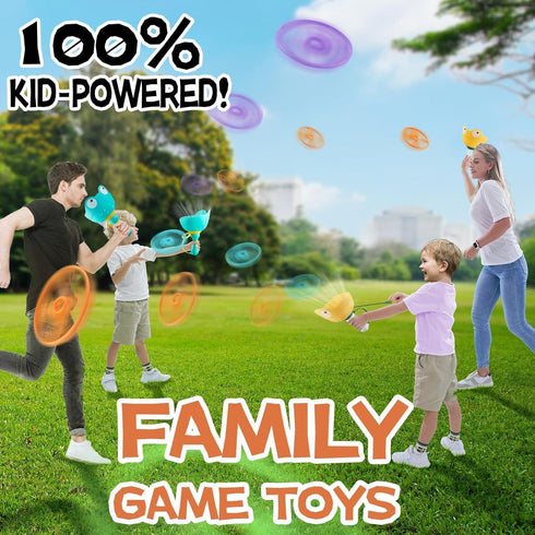 Toys for ages 5-7,Outdoor Toys for Kids ages 4-8,2 Disc Launchers,16 Disc,Fun Family Outdoor Game,Summer gifts for Age 3 4 5 6 7 8 Year Old Boys G...