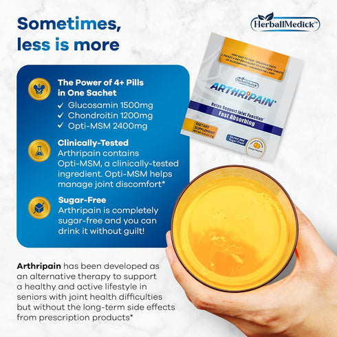 Arthripain – One a Day Cartilage Repair Supplement – Clinically Tested Joint Juice for Joint Relief Support – Glucosamine Chondroitin MSM – Swolle...