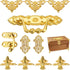 Gold Jewelry Box Antique Lock Latch Hasp Hinges Handle Box Corner Protectors Kit for DIY Jewelry Box, Wood Case Jewelry Chest Storage Box Feet Leg...