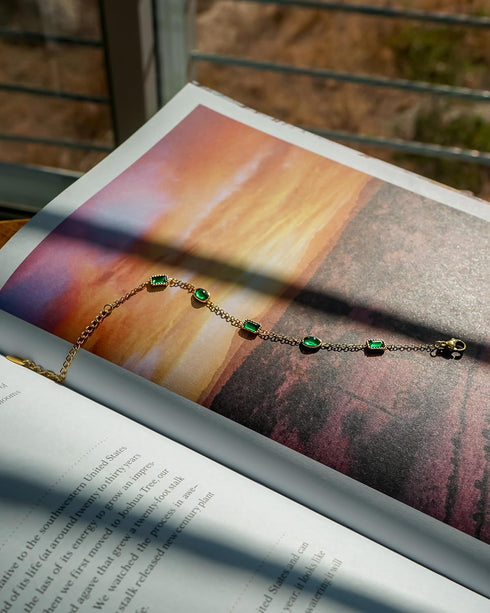 Tennis Bracelets for Women, Tennis Bracelet, Green Bracelet, Emerald Jewelry, 18K Gold Plated Emerald Green Bracelets for Women by SNGIA, Amethyst...