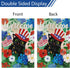 Welcome 4th of July Black Cat Garden Flag 12x18 Inch Double Sided Burlap, Patriotic USA Flag Memorial Day Flower Yard Flag for Independence Day Ou...