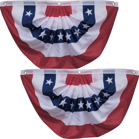 USA American Flag Fan Bunting 3x1.5fts Outdoor US Flag Decor Bunting Flag Bunting American Flag Porch Bunting American Flag Swag Bunting-July 4th-...