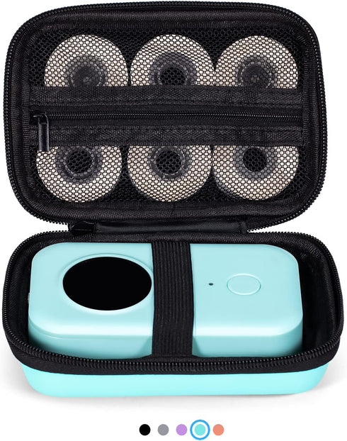 Memoking T02 Hard Storage Case - Compatible with Phomemo D30, SUPVAN E10, NIIMBOT D11, JADENS D110 and More, with Zipper Mesh Pocket, Waterproof S...