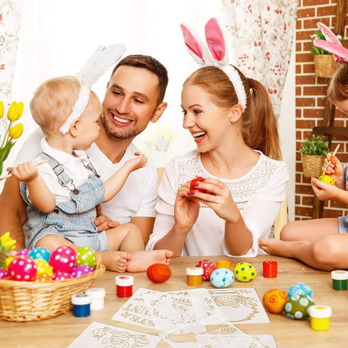 25 Pieces Easter Stencils Easter Theme Templates Reusable Plastic Drawing Stencils Journal Painting Templates for Easter Party Home Decor DIY Craf...
