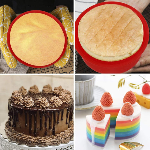 4 Inch Silicone Mini Cake Molds, Round Baking Pan Non-Stick Silicone Baking Molds Bakeware Pan Reusable Cake Pans for Muffin, Cupcake, Layer Cake,...