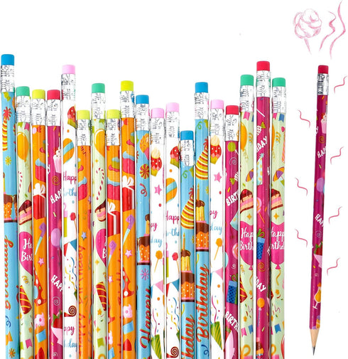 40 Pieces Happy Birthday Pencils for Students Scented Pencils with Top Erasers for Kids Wood Smelly Decorative Pencils for Teachers Classrooms Rew...