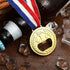 2PCS Medal Shaped Bottle Opener - Gold Medal Beer Opener, Metal Fun Bottle Cap Open Utensil with Neck Ribbon for Bar Bartender Restaurant Party Ho...