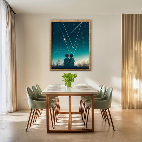 Posterizer 1 pcs-under the stars and moonlight cute poster -2-Astronomy & Celestial Art-Kids Room Art-Living Room Bedroom Decor- unframed wall art...