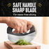 Checkered Chef Salad Chopper Tool with Cover, Mezzaluna Knife Stainless Steel Vegetable Rocker, Mincer, Cutter...