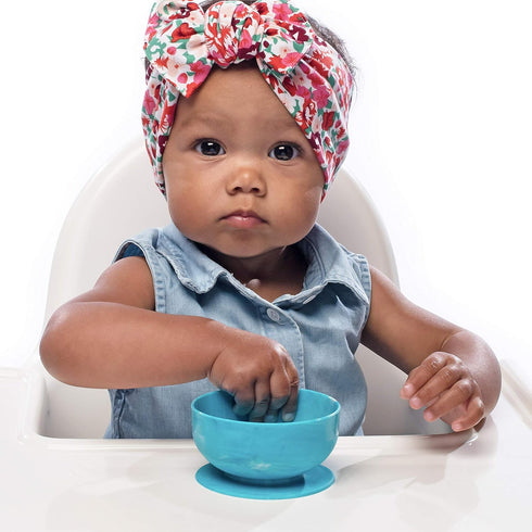 ChooMee Baby Suction Bowls & FlexiDip Learning Utensil Set, 4 CT Small, Aqua Green...