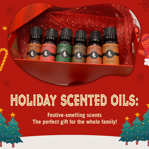 Eternal Essence Oils Holiday Fragrance Oil Gift Set - 6 Long Lasting Scents in 10mL Glass Bottles - Oils for Diffusers, Soap & Candle Making, Arom...
