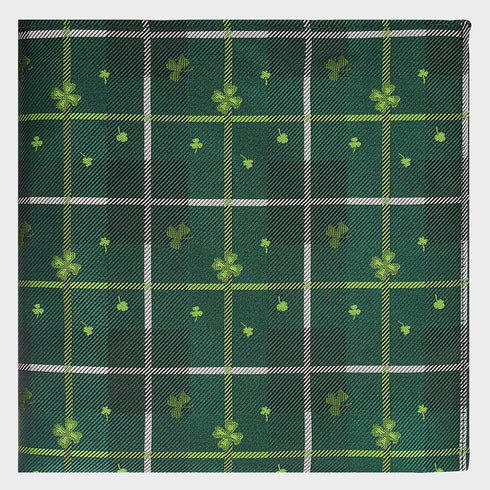 KissTies Pocket Square Irish Hanky St. Patricks Clover Pattern Handkerchief...