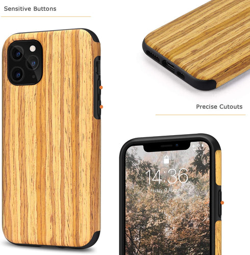 Tasikar Compatible with iPhone 11 Pro Case Easy Grip Wood Grain Design Compatible with iPhone 11 Pro (Teak)...
