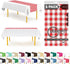 Red Gingham 6 Pack Checkered Premium Disposable Plastic Table Runner 14 x 108 Inch. Table Runner for Dinner Parties & Events by Grandipity...