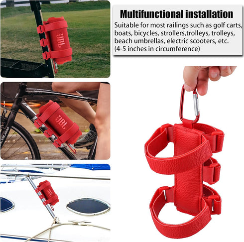 co2CREA Portable Speaker Mount for Most Bluetooth Speakers, Outdoor Speaker Adjustable Strap Attachment Accessory Holder Bar Rail for Golf Cart Ra...