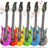 6-pack inflatable guitar balloon, inflatable guitar toddler toys | toy guitar | novelty inflatable rock star guitar | waterproof multi-color party...