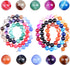 Massive Beads 140PCS 6MM Natural Crystal Beads Stripe Agate Gemstone Round Loose Energy Healing Beads with Free Crystal Stretch Cord for Jewelry M...