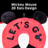 Disney Mickey Mouse Travel Pillow 'Let's Go' Portable Neck Pillow, Black and Red...