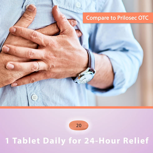 Curist Omeprazole 20mg Tablets Bulk Pack - 84Count Delayed-Release Tablets - Acid Reflux Medicine for Heartburn Relief (2 Pack of 42 Tablets - 84 ...