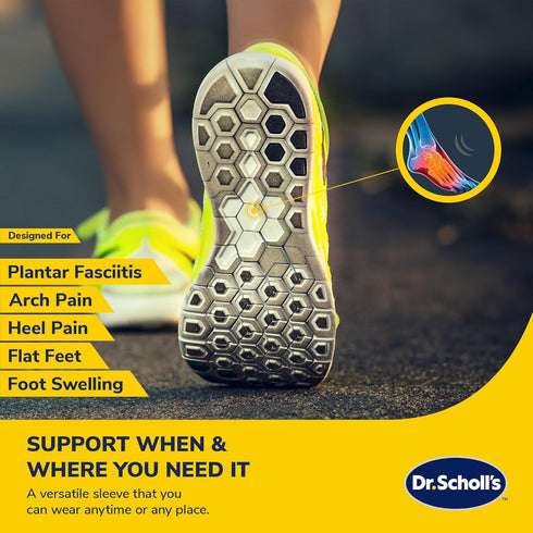 Dr. Scholl's Compression Arch Support Sleeves with Breathable & Copper-Infused Fabric for Foot Pain Relief & Support (2-Pack)...