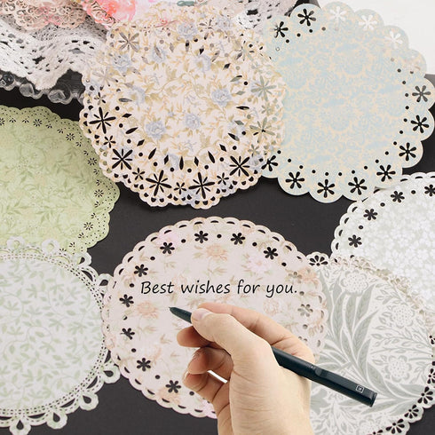 Vintage Scrapbook Paper Lace, 40pcs 4 Different Styles Scrapbook Supplies for DIY Cards, Scrapbooks, Photo Frames, Albums, Crafts, Card Making...