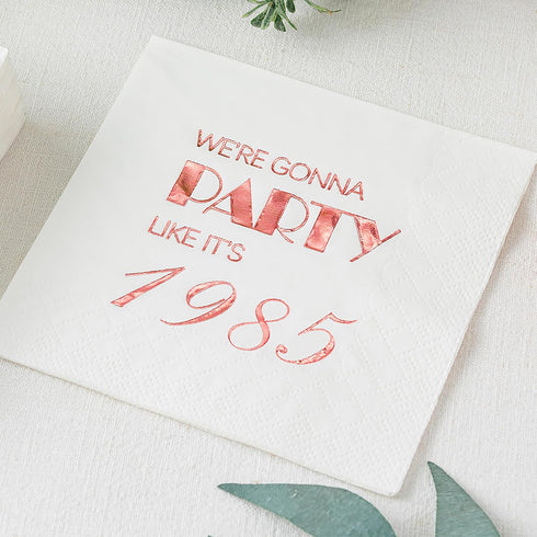 Crisky 40th Birthday Cocktail Napkins Rose Gold for Women 40th Birthday Party Decorations for Cake Dessert Berverage Table, 40th Birthday Party Su...
